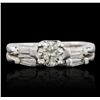 Image 1 : Platinum 0.84ctw Diamond Ring Wedding Set