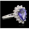 Image 2 : 14KT White Gold 2.66ct Tanzanite and Diamond Ring
