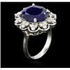 Image 3 : 14KT White Gold 10.12ct Sapphire and Diamond Ring