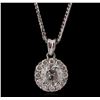 Image 1 : 14KT White Gold 1.01ctw Diamond Pendant With Chain