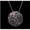 Image 2 : 14KT White Gold 0.62ctw Diamond Pendant With Chain