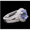 Image 2 : 14KT White Gold 3.14ct Tanzanite and Diamond Ring