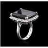 Image 3 : PLATED SILVER 28.99ct Sapphire and White Sapphire Ring