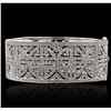 Image 1 : 14KT White Gold 1.59ctw Diamond Bangle Bracelet