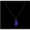 Image 1 : 14KT White Gold 15.00ct Opal and Diamond Pendant With Chain
