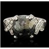 Image 1 : 14KT White Gold 2.98ctw Black Diamond Ring