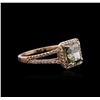Image 2 : 14KT Rose Gold 2.63ctw Fancy Green Diamond Ring