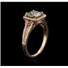Image 3 : 14KT Rose Gold 2.63ctw Fancy Green Diamond Ring