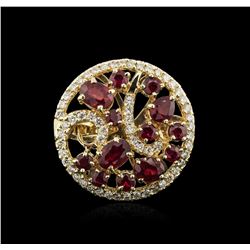 14KT Yellow Gold 1.80ctw Ruby and Diamond Ring