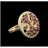 Image 2 : 14KT Yellow Gold 1.80ctw Ruby and Diamond Ring