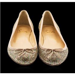 Ladies Christian Louboutin Gozul Strass Glitter Flats