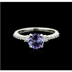 14KT White Gold 1.37ct Tanzanite and Diamond Ring