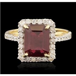 14KT Yellow Gold 3.34ct Ruby and Diamond Ring