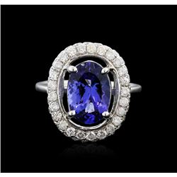 14KT White Gold 2.96ct Tanzanite and Diamond Ring