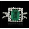 Image 1 : 18KT White Gold 2.29ct Emerald and Diamond Ring