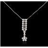Image 1 : 18KT White Gold 0.73ctw Diamond Pendant With Chain