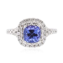 14KT White Gold 1.22ct Tanzanite and Diamond Ring