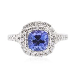 14KT White Gold 1.22ct Tanzanite and Diamond Ring