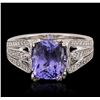 Image 1 : 18KT White Gold 2.42ct Tanzanite and Diamond Ring
