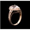 Image 3 : 14KT Rose Gold 3.97ct Morganite and Diamond Ring