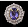 Image 1 : 14KT Two-Tone Gold 2.63ct Tanzanite and Diamond Ring
