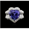 Image 1 : 18KT White Gold 8.74ct Tanzanite and Diamond Ring