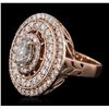 Image 2 : 14KT Rose Gold 1.76ctw Diamond Ring