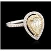 Image 2 : 14KT Two-Tone Gold 1.22ctw Diamond Ring