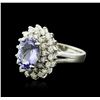 Image 2 : 14KT White Gold 2.82ct Tanzanite and Diamond Ring