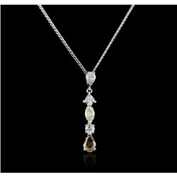 14KT White Gold 1.74ctw Diamond Pendant With Chain