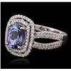 Image 2 : 14KT White Gold 2.37ct Tanzanite and Diamond Ring