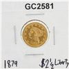Image 1 : 1879 $2 1/2 Liberty Head Quarter Eagle Gold Coin