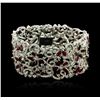 Image 1 : 18KT White Gold 16.51ctw Ruby and Diamond Bracelet
