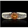 Image 1 : 14KT Yellow Gold 1.00ct Citrine and Diamond Ring