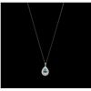 Image 2 : 14KT White Gold 2.52ct Aquamarine and Diamond Pendant With Chain