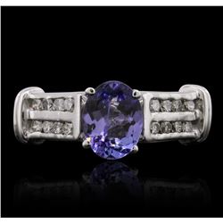 14KT White Gold 1.90ct Tanzanite and Diamond Ring