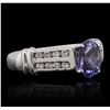 Image 2 : 14KT White Gold 1.90ct Tanzanite and Diamond Ring