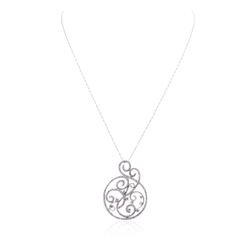 14KT White Gold 0.74ctw Diamond Pendant With Chain