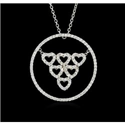 14KT White Gold 1.01ctw Diamond Pendant With Chain