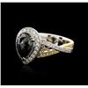 Image 2 : 18KT Two-Tone Gold 2.72ctw Black Diamond Ring