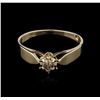Image 1 : 14KT Yellow Gold 0.10ct Diamond Solitaire Ring