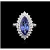 Image 1 : 14KT White Gold 3.05ct Tanzanite and Diamond Ring