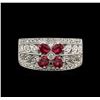 Image 1 : 0.70ctw Ruby and Diamond Ring - 14KT White Gold