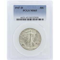 1947-D PCGS MS65 Liberty Walking Half Dollar