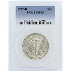 1947-D PCGS MS65 Liberty Walking Half Dollar