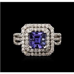 14KT White Gold 2.16ct Tanzanite and Diamond Ring