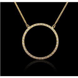 18KT Yellow Gold 1.00ctw Diamond Pendant With Chain