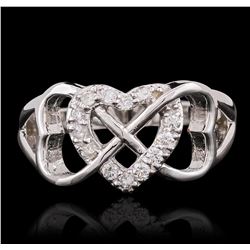 14KT White Gold 0.27ctw Heart Diamond Ring