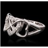 Image 2 : 14KT White Gold 0.27ctw Heart Diamond Ring