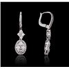 Image 2 : 14KT White Gold 0.90ctw Diamond Earrings